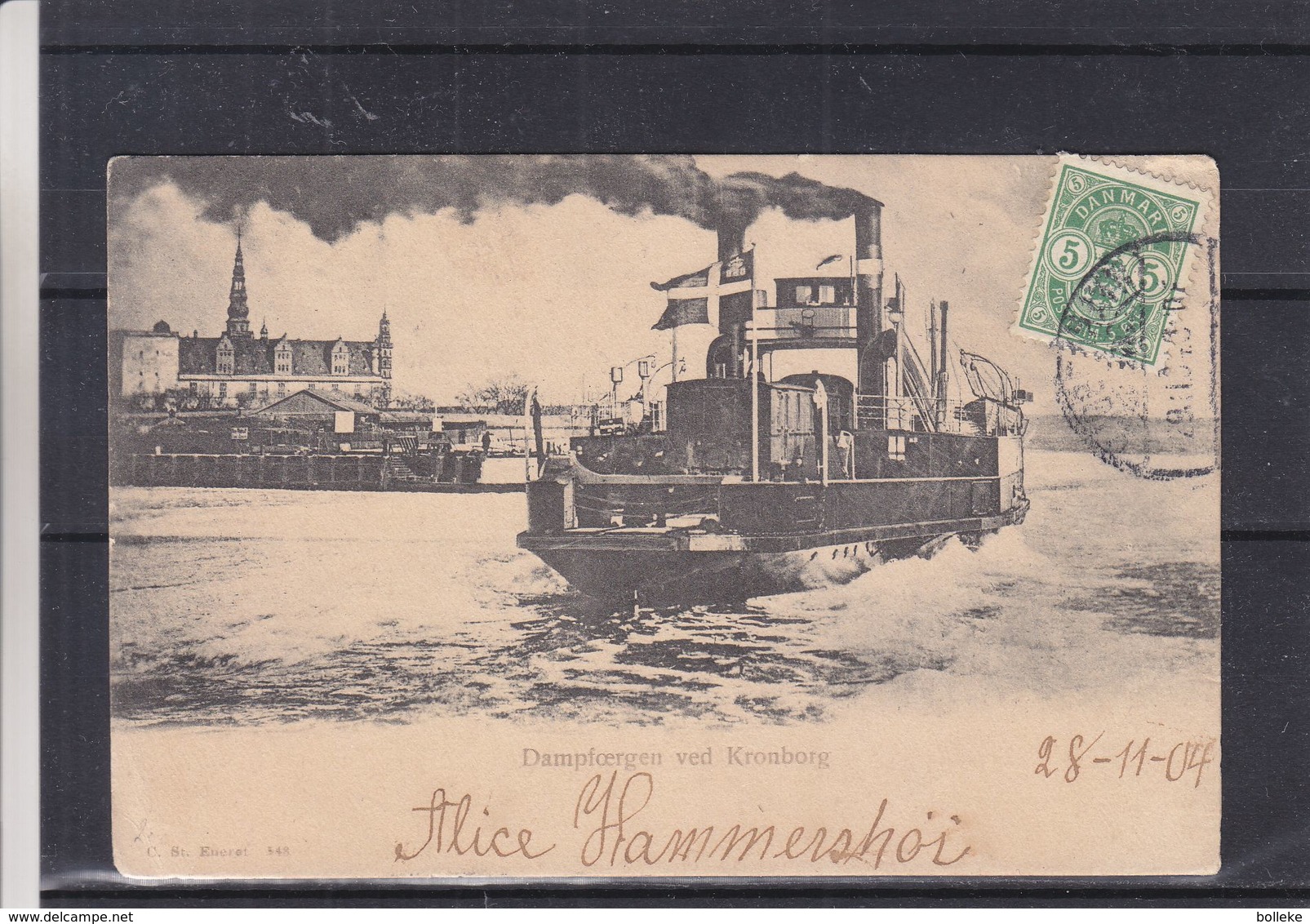 Danemark - Carte Postale De 1904 - Oblit Kjobenhavn - Exp Vers Chartres - Vue Bateau à Vapeur - Storia Postale