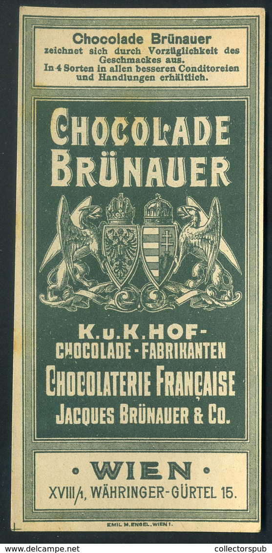 SZÁMOLÓ CÉDULA , Régi Reklám Grafika , Wien Chocolade Brünaer  /  Vintage Adv. Graphics BAR TAB, Vienna Chocolate Brünae - Sin Clasificación