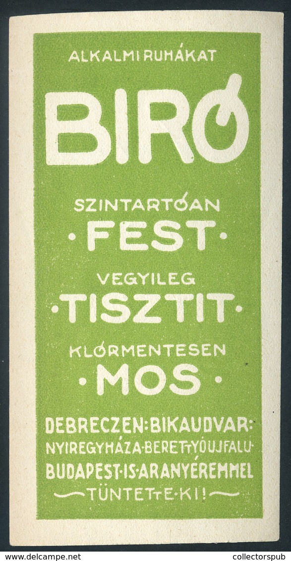 SZÁMOLÓ CÉDULA , Régi Reklám Grafika , Debrecen, Bíró  /  Vintage Adv. Graphics BAR TAB, Debrecen Bíró - Sin Clasificación