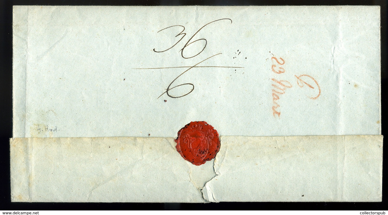 DUNAFÖLDVÁR 1848.08. Levél, Piros "D.FÖLDVAR" Bélyegzéssel Bécsbe Küldve, Ferdinánd Császárnak Címezve - ...-1867 Prephilately