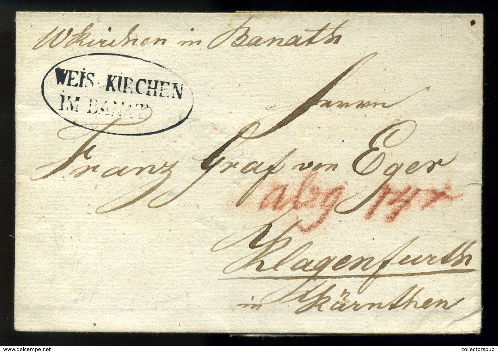 WEISSKIRCHEN 1820. Szép Portós Levél Klagenfurtba Küldve - ...-1867 Prephilately