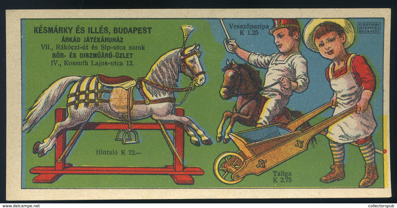 SZÁMOLÓ CÉDULA Régi Reklám Grafika , Árkád Játékáruház  /  Vintage Adv. Graphics BAR TAB, Árkád Toy Store - Unclassified