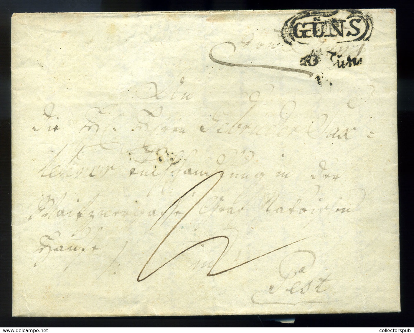 KŐSZEG 1848. 06. Portós Levél, Tartalommal Pestre Küldve - ...-1867 Prephilately