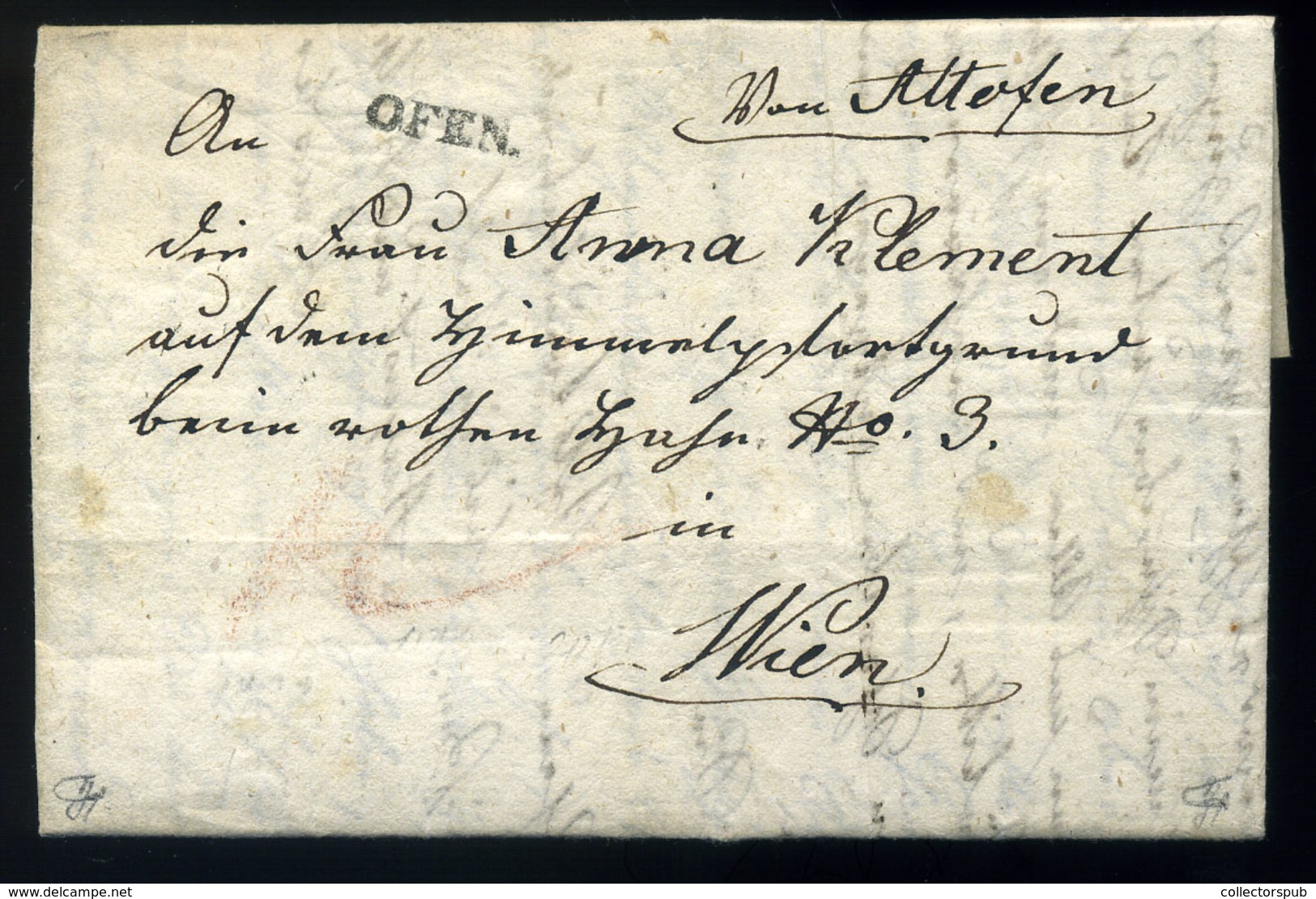OFEN 1830. Óbuda, Portós Levél, Tartalommal Bécsbe Küldve "OFEN" (kis Típus) Bélyegzéssel - ...-1867 Prephilately