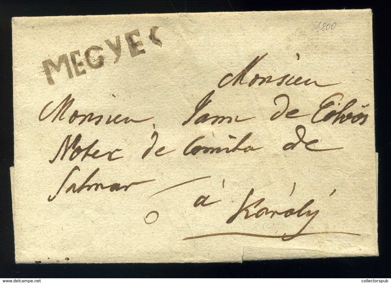 MEDGYES / Mediasch  Portós Levél, Rajzolt Bélyegzéssel Nagykárolyba Küldve! - ...-1867 Prephilately