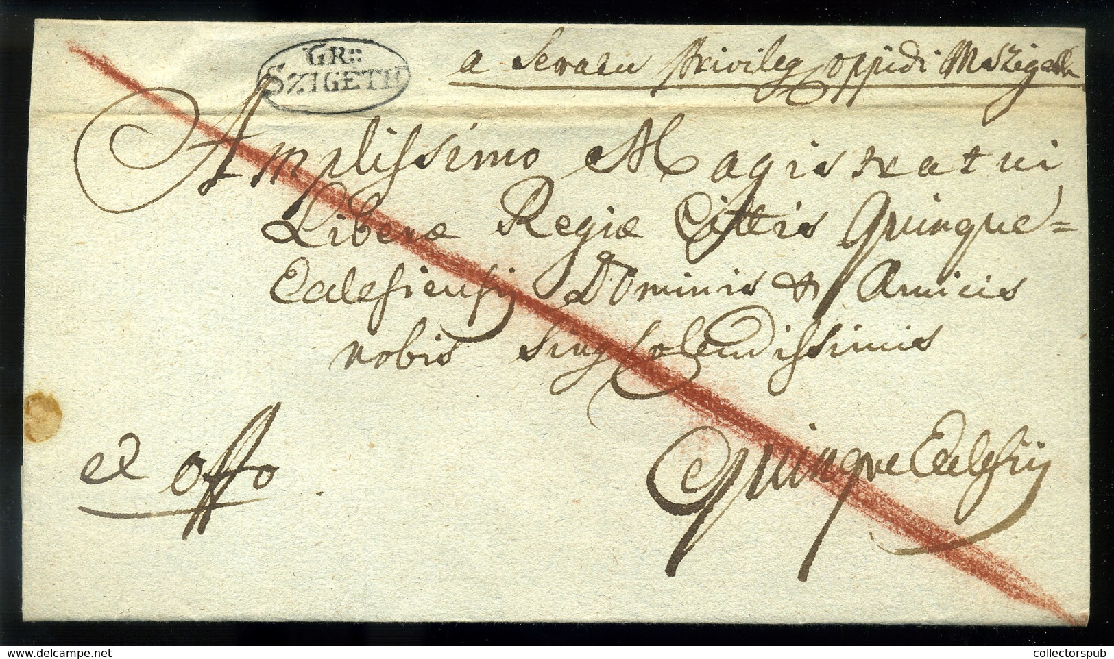 MÁRAMAROSSZIGET 1822. Ex Offo Levél "GR :: SZIGETH " Bélyegzéssel. A Bélyegzésben Jól Látható A Két Kettőspont, Ebben A - ...-1867 Prephilately