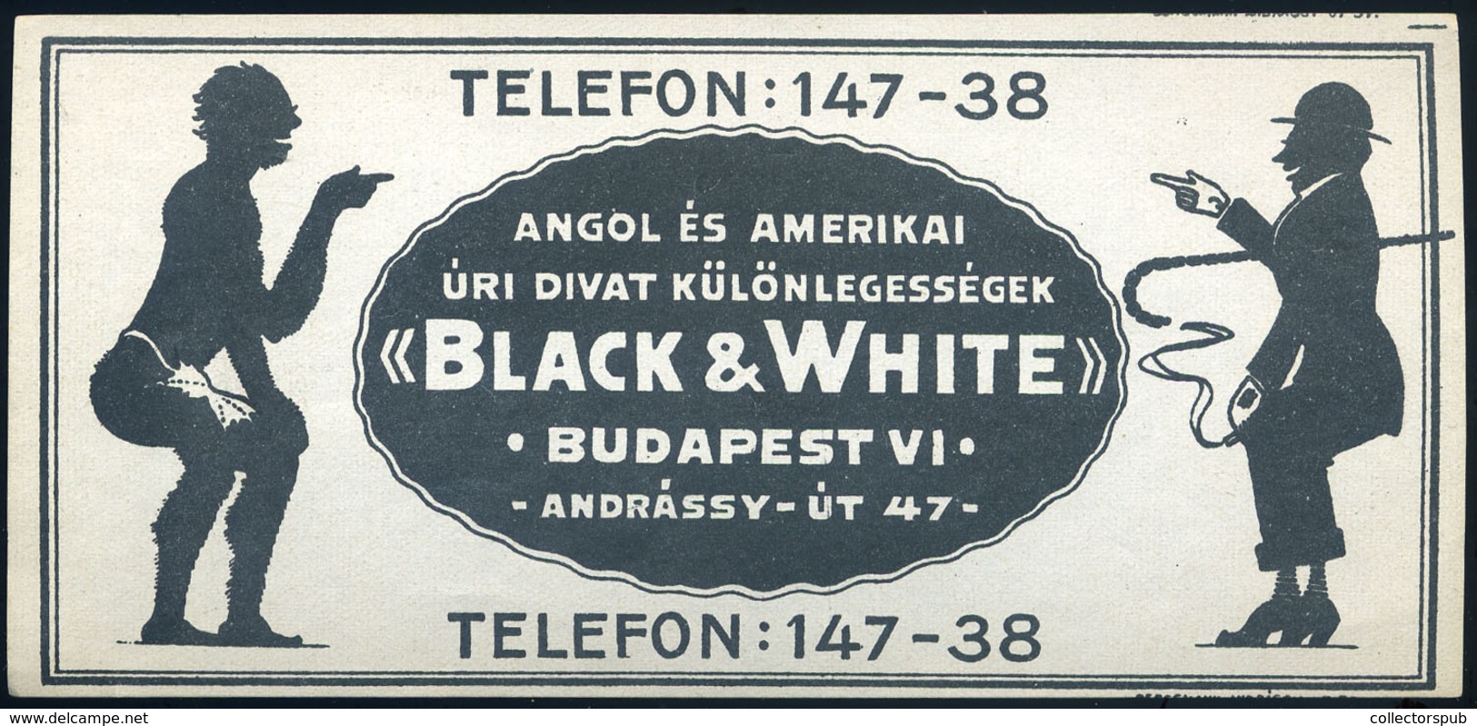 SZÁMOLÓ CÉDULA Régi Reklám Grafika , Black & White  /  Vintage Adv. Graphics BAR TAB, Black & White - Ohne Zuordnung