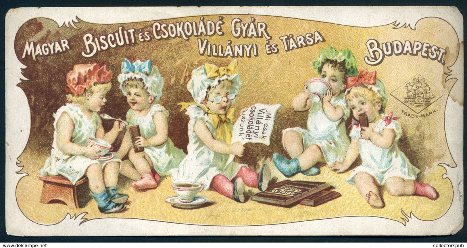 SZÁMOLÓ CÉDULA Régi Reklám Grafika , Magyar Biscuit és Csokoládé Gyár  /  Vintage Adv. Graphics BAR TAB, Hun. Biscuit An - Zonder Classificatie