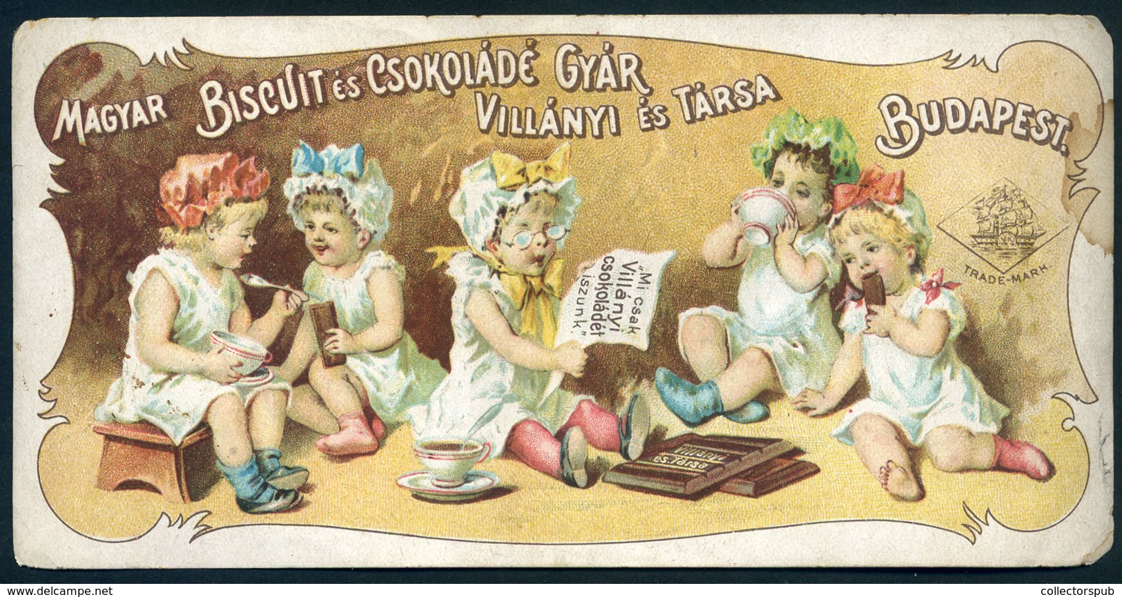 SZÁMOLÓ CÉDULA Régi Reklám Grafika , Magyar Biscuit és Csokoládé Gyár  /  Vintage Adv. Graphics BAR TAB, Hun. Biscuit An - Ohne Zuordnung