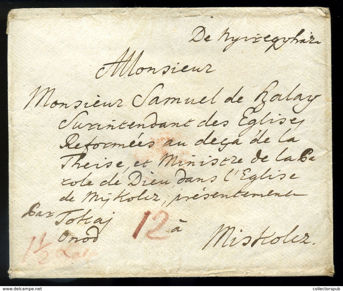 NYÍREGYHÁZA 1786. Portós Levél, Kézírásos Helymegjelöléssel Miskolcra Küldve - ...-1867 Vorphilatelie