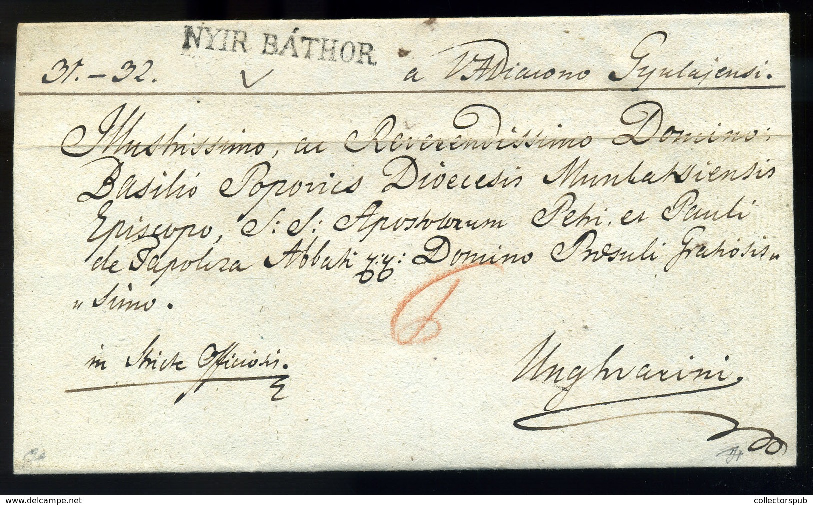 NYÍRBÁTOR 1841. Szép Levél " NYIR BÁTHOR" Bélyegzéssel Ungvárra Küldve - ...-1867 Prefilatelia