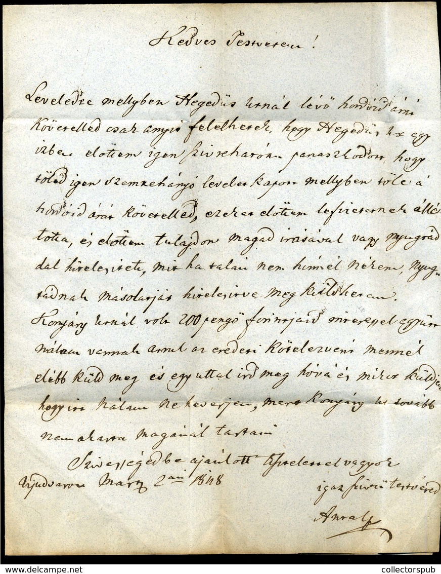 CSÁKTORNYA 1818.03.02. Szép Portós Levél Tartalommal Győrbe Küldve - Croacia