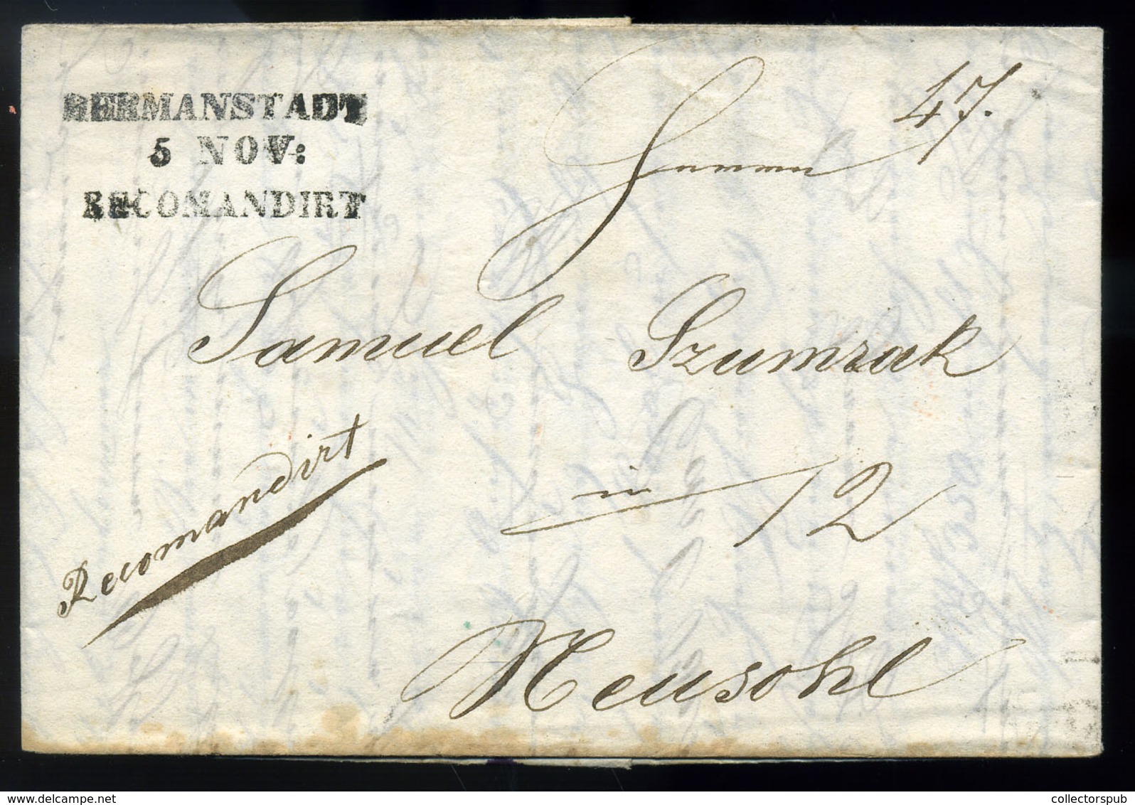 NAGYSZEBEN 1842. Portós Levél, Tartalommal "HERMANSTADT " "RECOMANDIRT" Besztercebányára Küldve - ...-1867 Prefilatelia
