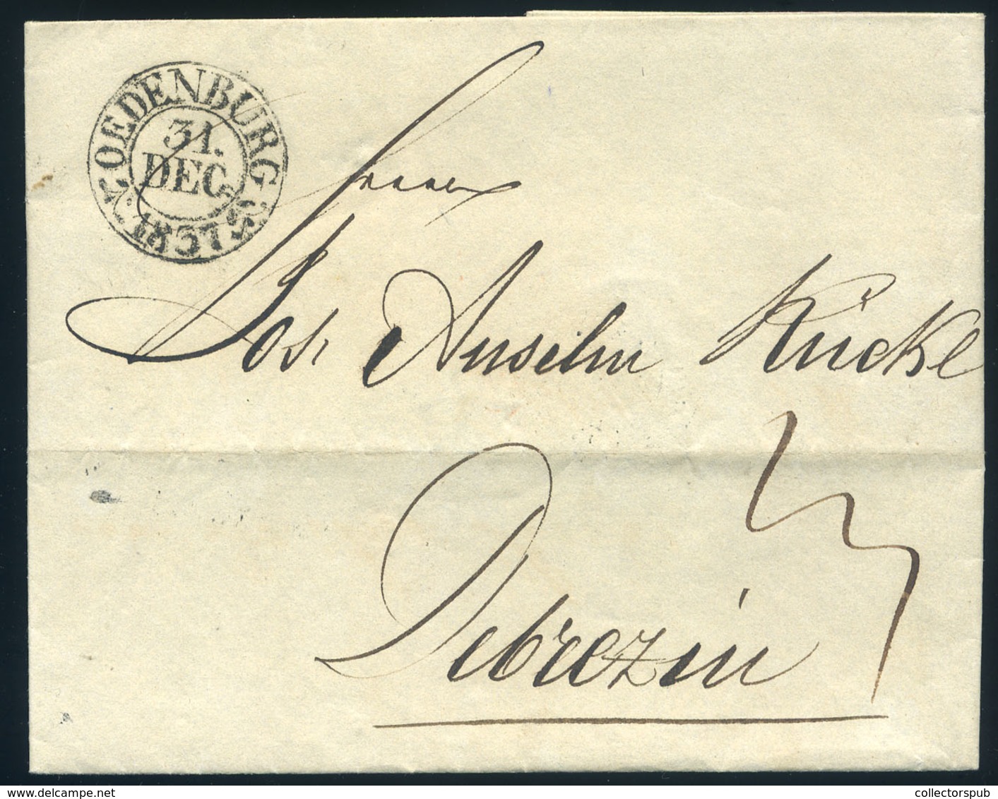 SOPRON 1837. Szép Portós Levél Tartalommal Debrecenbe Küldve - ...-1867 Prephilately