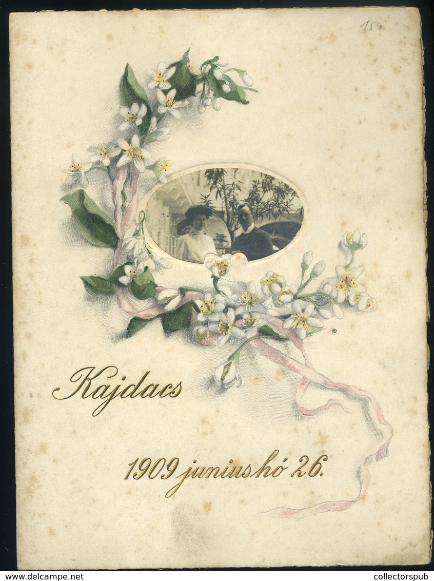 MENÜKÁRTYA , KAJDACS 1909. / MENU CARD KAJDACS 1909. - Zonder Classificatie