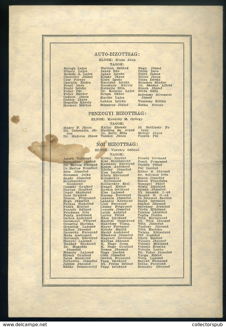 MENÜKÁRTYA 1928. Cleveland, Díszvacsora A Magyarországi Vendégek Tiszteletére - Ohne Zuordnung