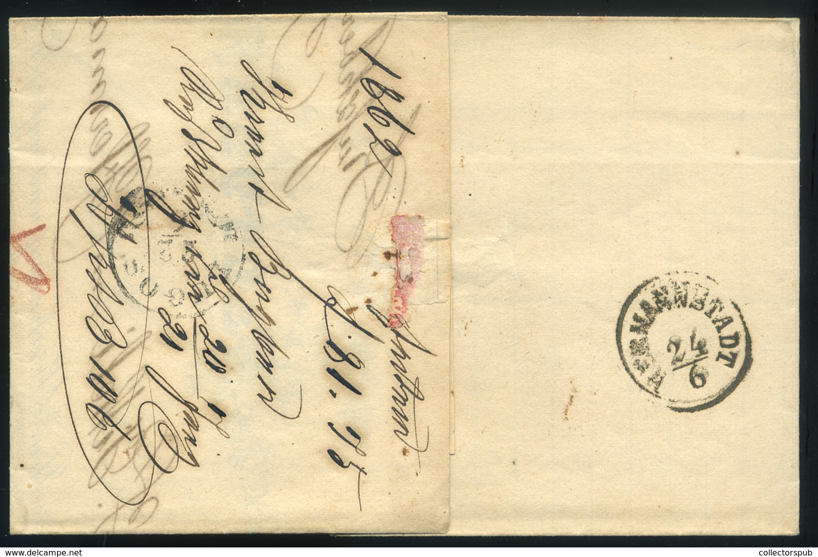 RUSZKBERG 1862. Dekoratív, Céges Számla Levél, 10Kr-ral Nagyszebenbe Küldve - Used Stamps