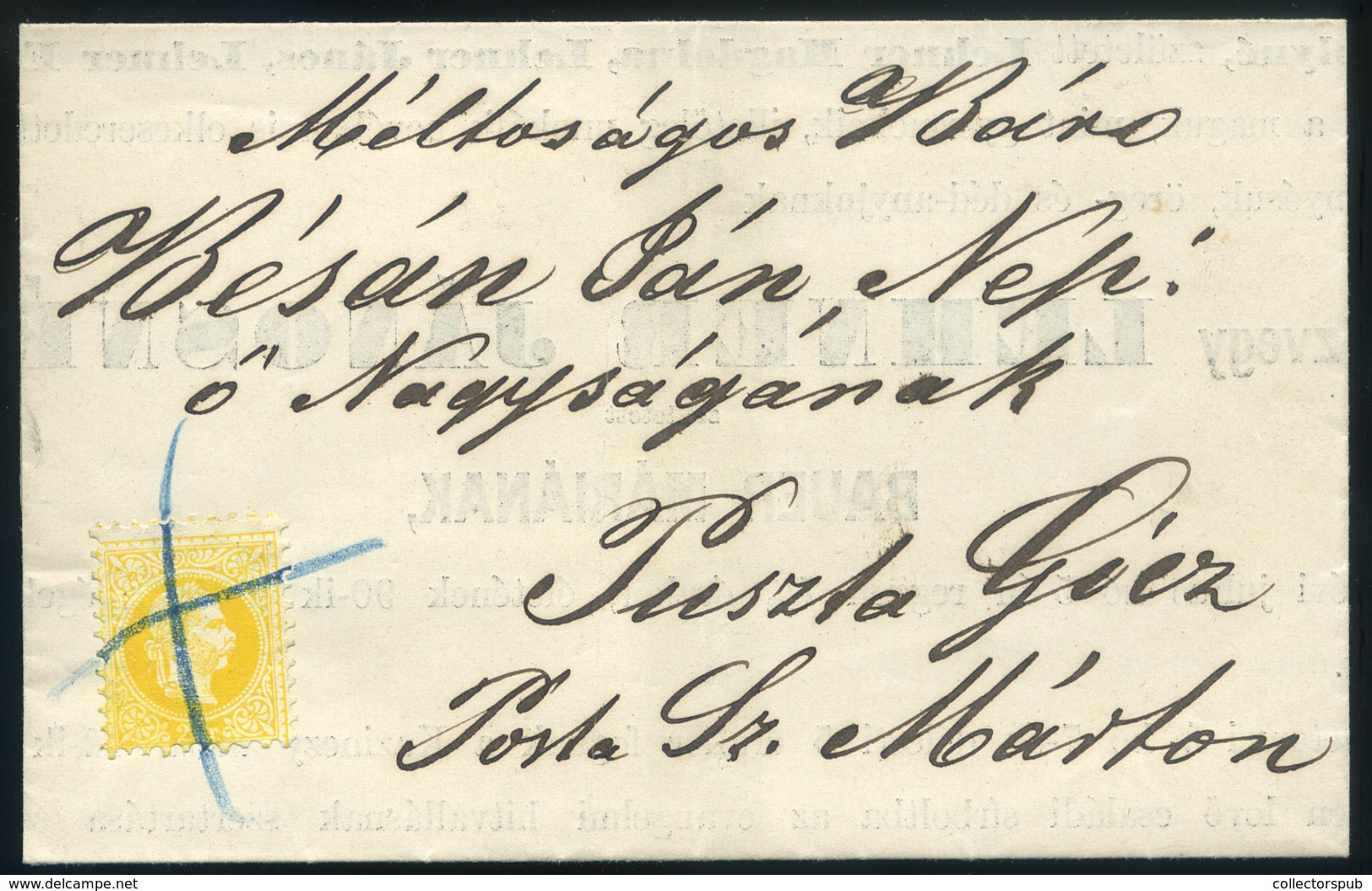 1867. 07.05. Győr, Gyászjelentés, Kézírásos érvénytelenítéssel Puszta Gicz-re Küldve - Used Stamps