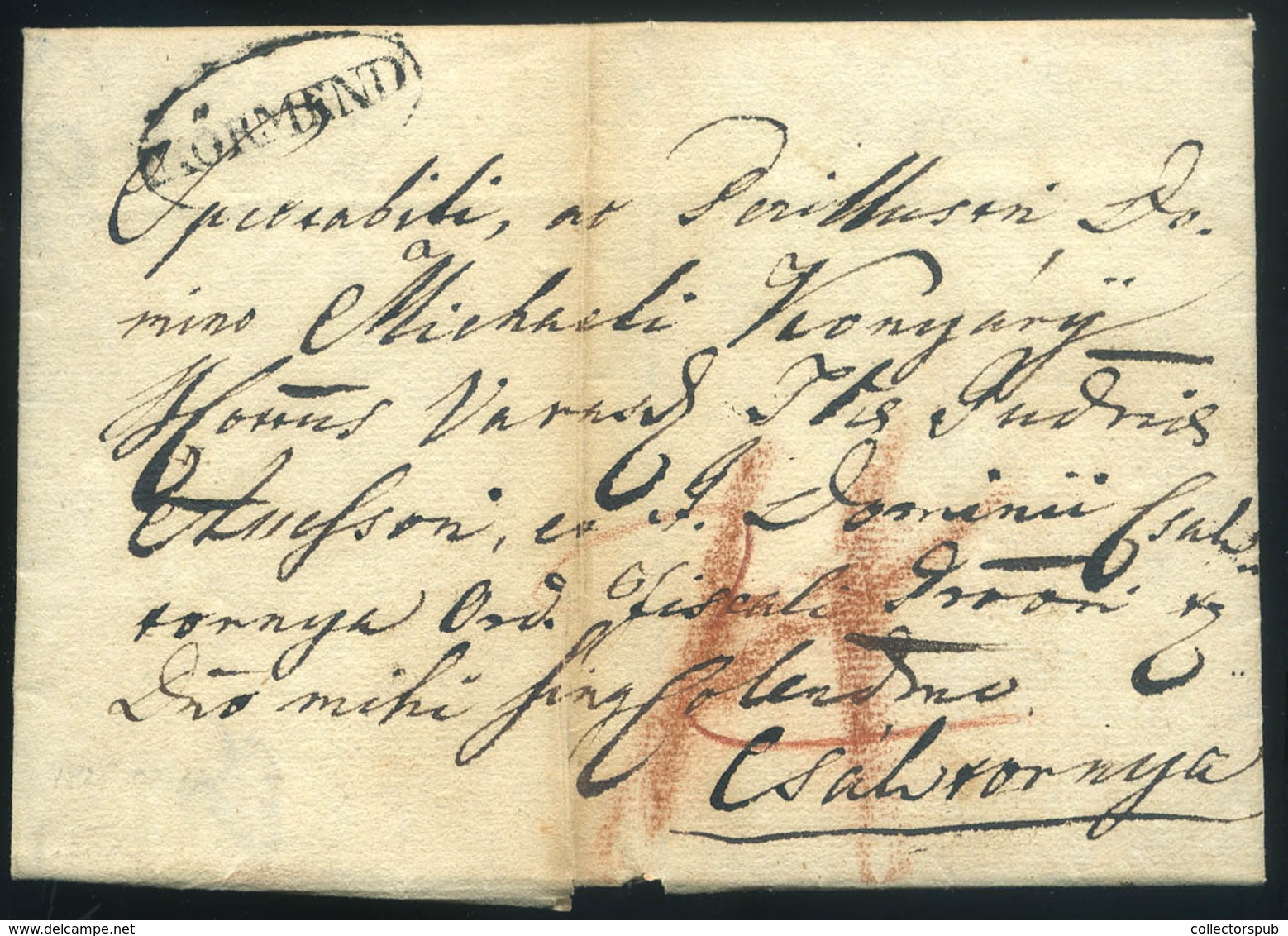 KÖRMEND 1828. Portós Levél Tartalommal Csáktornyára Küldve - ...-1867 Prephilately