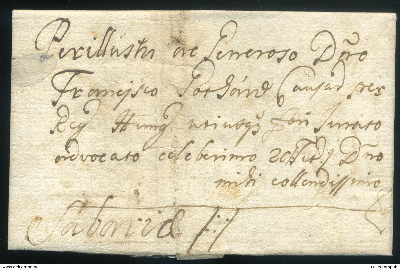 NAGYKANIZSA 1740. Levél, Tartalommal Szombathelyre Küldve - ...-1867 Prephilately