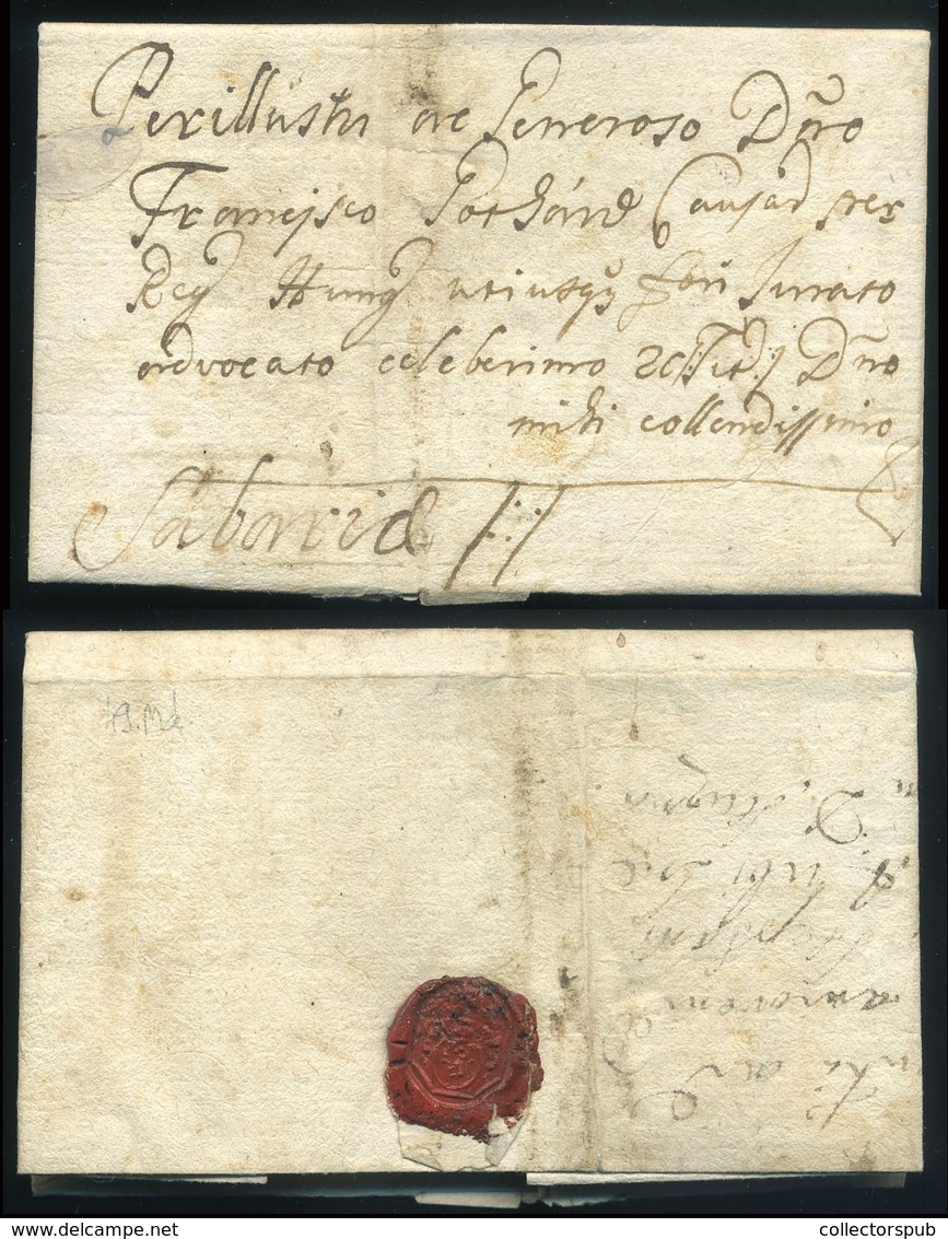 NAGYKANIZSA 1740. Levél, Tartalommal Szombathelyre Küldve - ...-1867 Prephilately