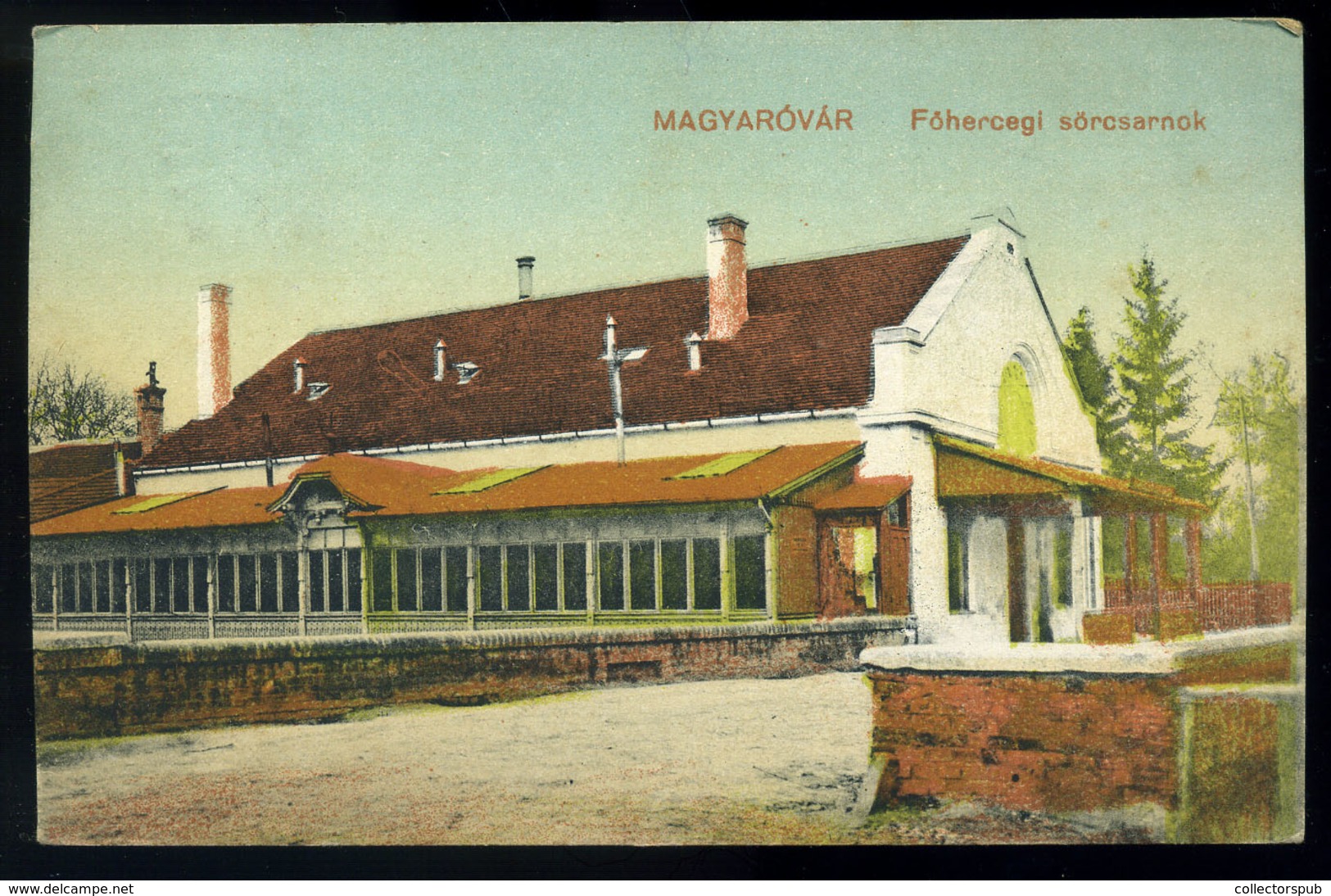 MAGYARÓVÁR Főhercegi Sörcsarnok, Régi Képeslap  /  Archduke Beer Hall  Vintage Pic. P.card - Hongarije