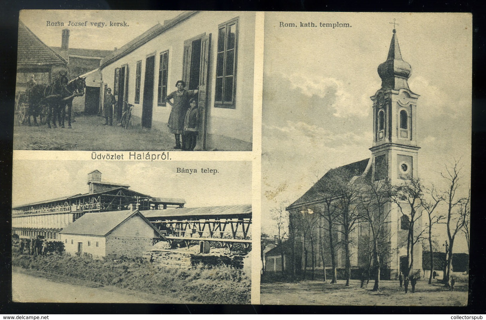 HALÁP 1932.  Bánya Telep, üzlet, Régi Képeslap  /  Mining Camp Store Vintage Pic. P.card - Ungarn