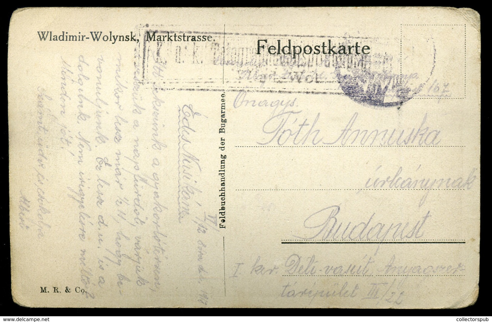 UKRAJNA Wladimir-Wolynsk , Régi Fotós Képeslap, Tábori Postával , Judaica  /  Ukraine Vintage Pic. P.card Via FPO, Judai - Hongrie