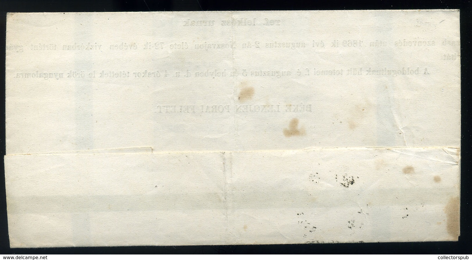 EGER 1869. Postázott Gyászjelentés, Csesznok József - Gebraucht