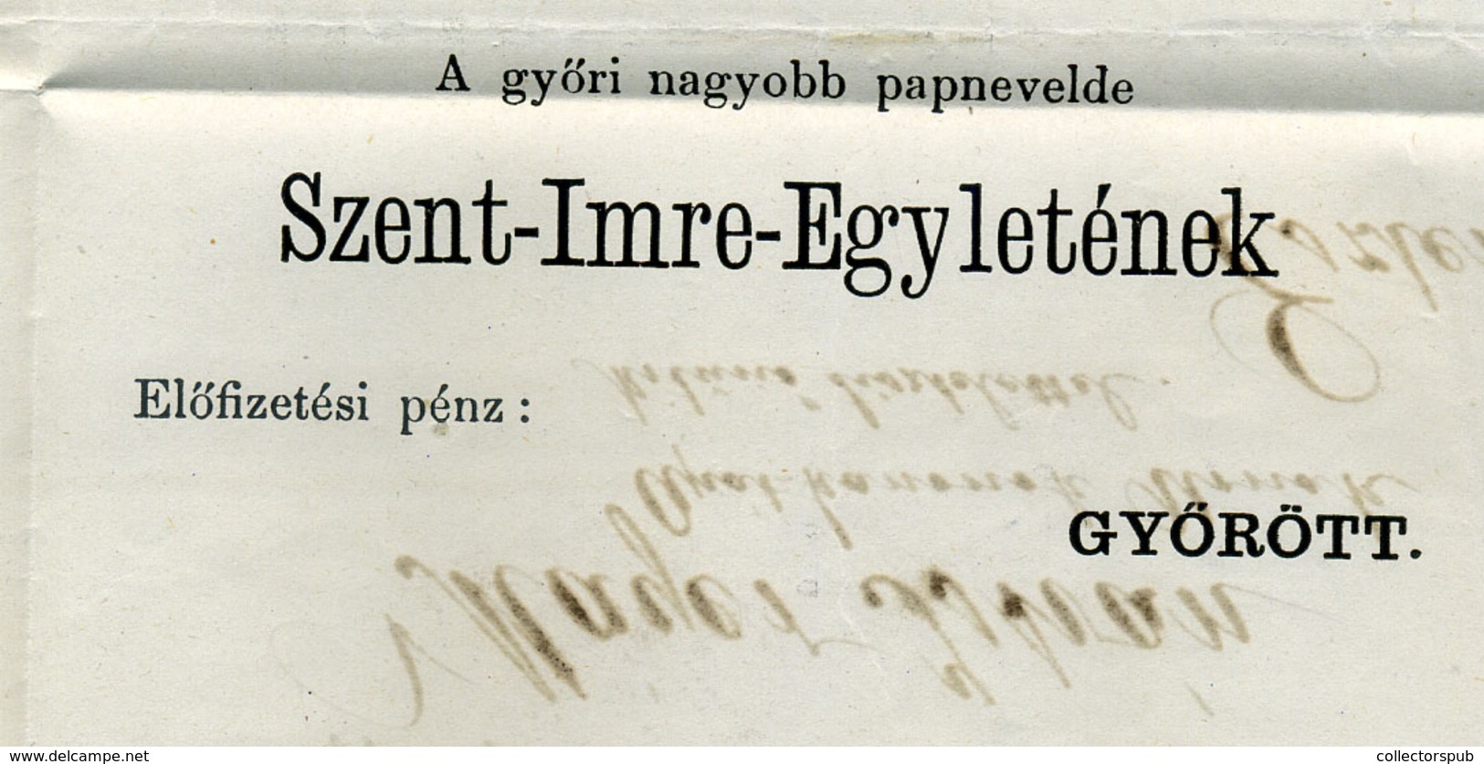 GYŐR 1867. Postázott 2kr-os Levél, Szent Imre Egylet - Gebraucht