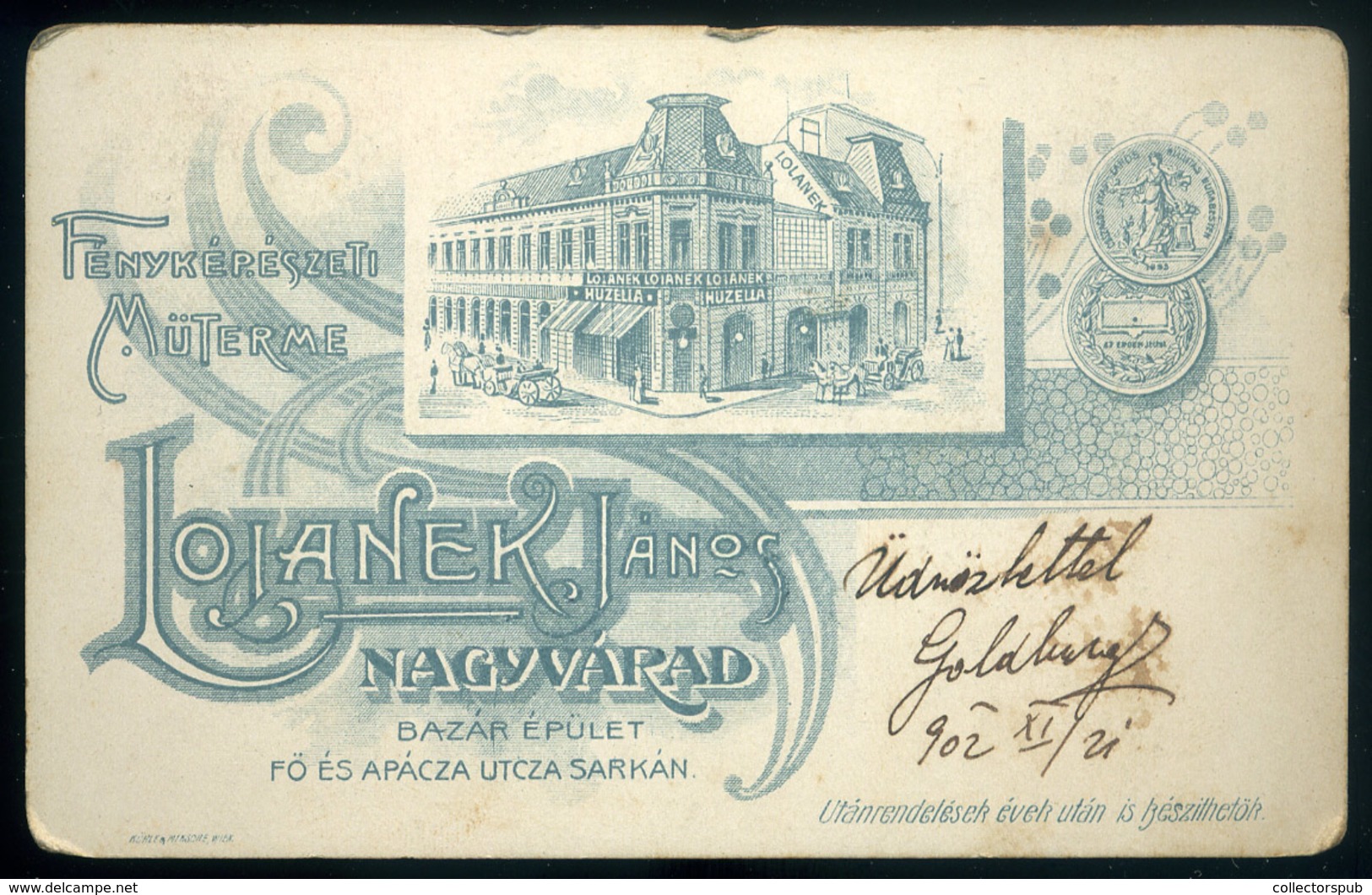 NAGYVÁRAD 1902. Loyanek Visit Fotó, Műtermes Verso-val - Andere & Zonder Classificatie