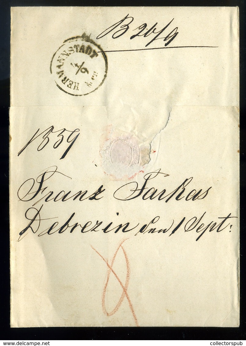 DEBRECEN 1859. 15Kr-os Levél , Céges Bélyegzéssel Nagyszebenbe Küldve - Gebruikt