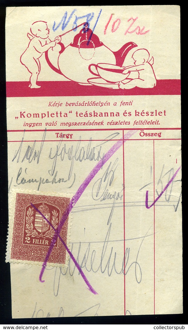 SZÁMOLÓ CÉDULA  Régi Reklám Grafika , Kompletta  /  Vintage Adv. Graphics BAR TAB, Kompletta - Zonder Classificatie