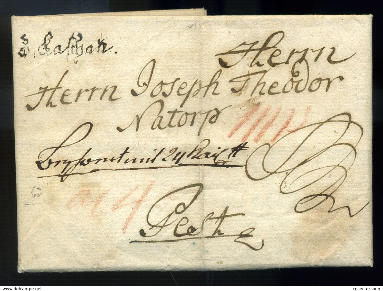 KASSA 1780. Szép, Portós Levél Tartalommal Pestre Küldve - ...-1867 Prephilately