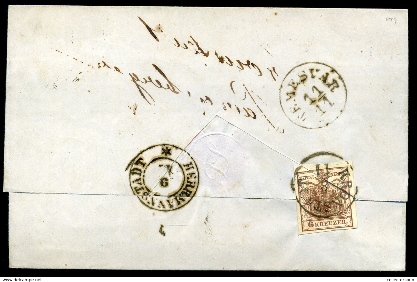 BRASSÓ 1857. Ajánlott Levél 9kr + 6Kr-ral ( Elvágva) Temesvárra Küldve - Used Stamps