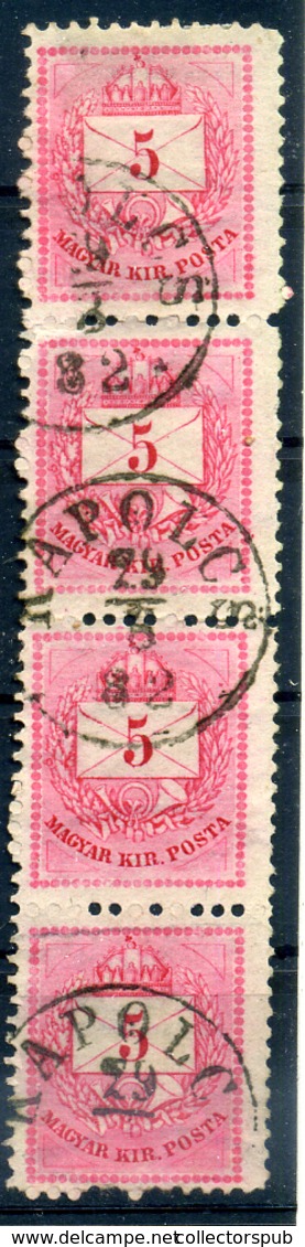 KAPOLCS 4*5Kr Csík, Szép Bélyegzés - Used Stamps