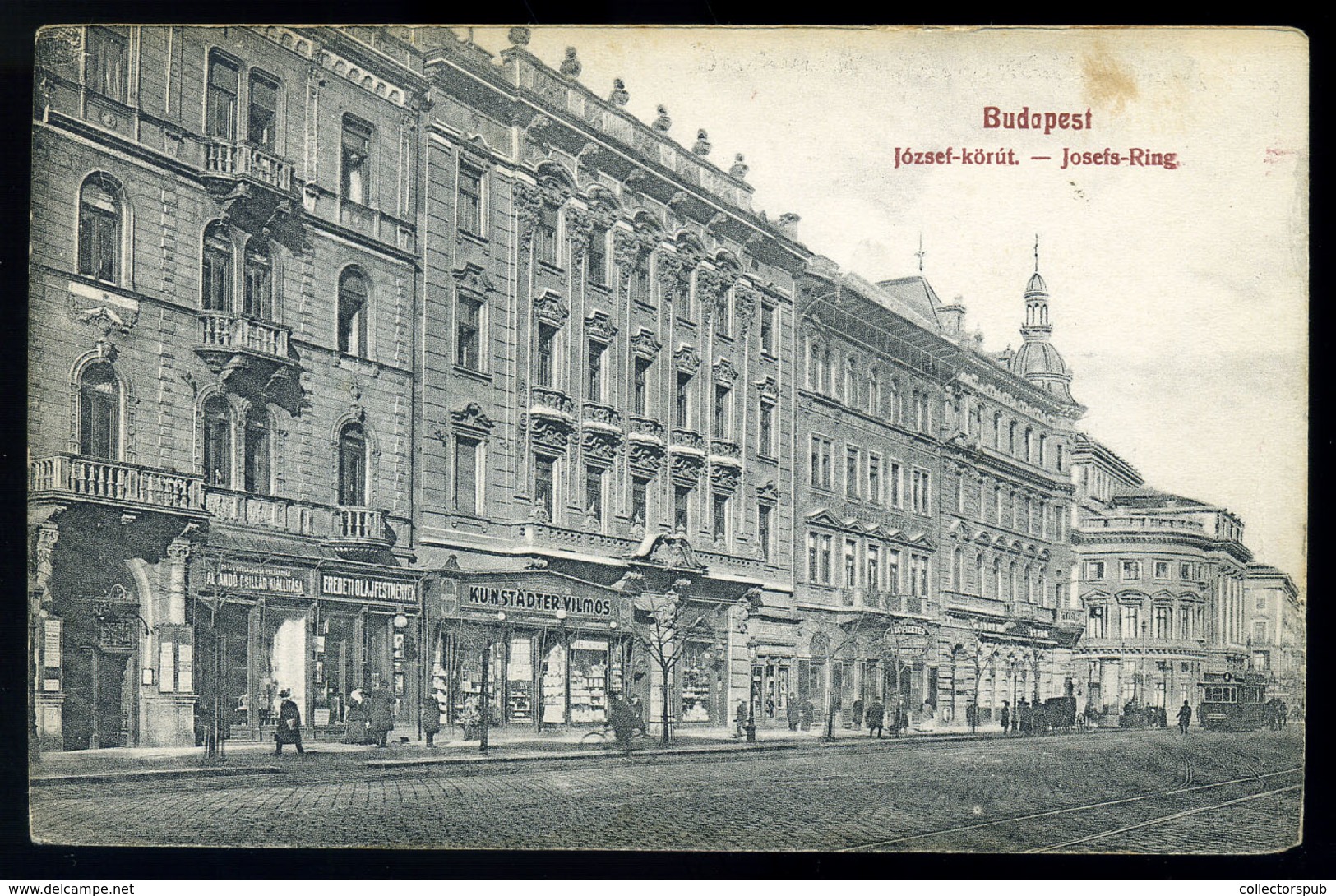 BUDAPEST  1910. Cca. József Körút, üzletek, Közte Kunstadter Képeslap üzlet (!) Ritka Képeslap  /  Ca 1910 Stores  Postc - Hongrie
