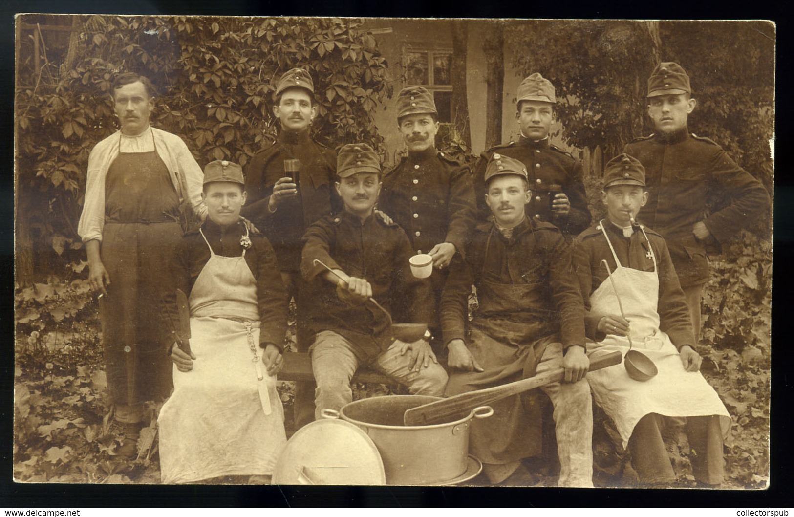 KOMÁROM I.VH Tábori Konyha Fotós Képeslap  /  WW I Field Kitchen Photo Vintage Pic. P.card - Hongrie