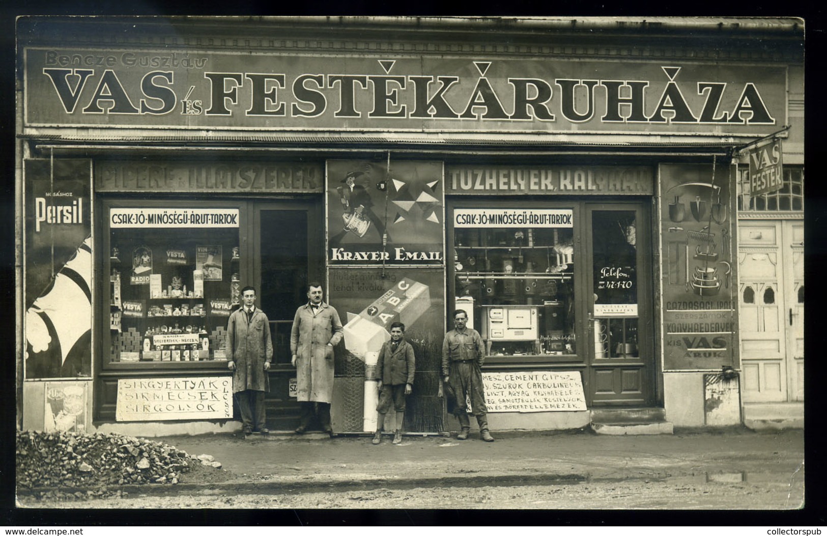 BUDAPEST 1930. Cca. Bencze Gusztáv Vas és Festék Áruház Fotós Képeslap   /  Iron And Paint Store Vintage Pic. P.card - Hungary