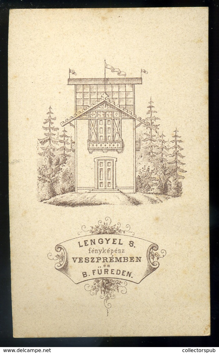 VESZPRÉM 1875-80. Lengyel S.  : Ismeretlen Férfiak , Visit Fotó, Műtermes Verso - Sonstige & Ohne Zuordnung