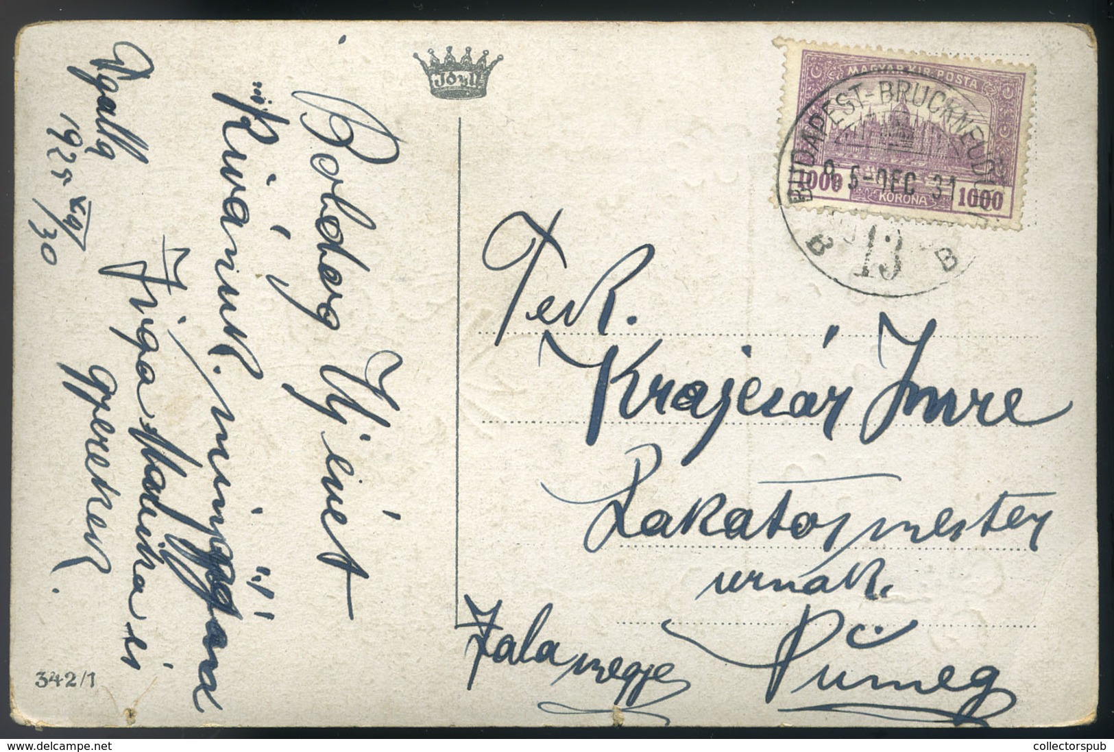 1925. Képeslap Budapest-Bruckneudorf Mozgóposta Bélyegzéssel  /  Vintage Pic. P.card Budapest-Bruckneudorf TPO Pmk - Briefe U. Dokumente