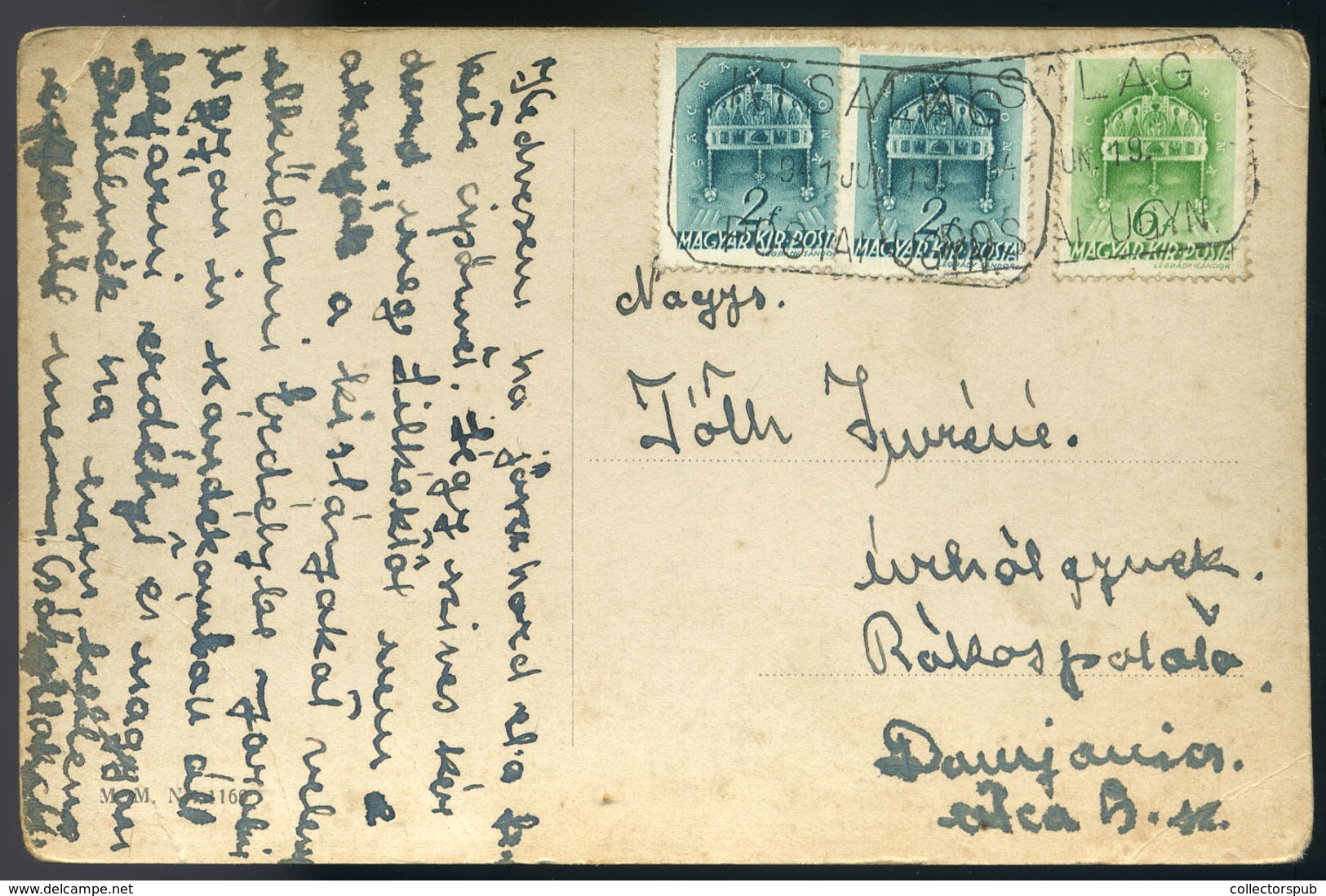 KISALAG 1940. Képeslap Postaügynökségi  Bélyegzéssel  /  Pic. P.card Postal Agency Pmk - Covers & Documents