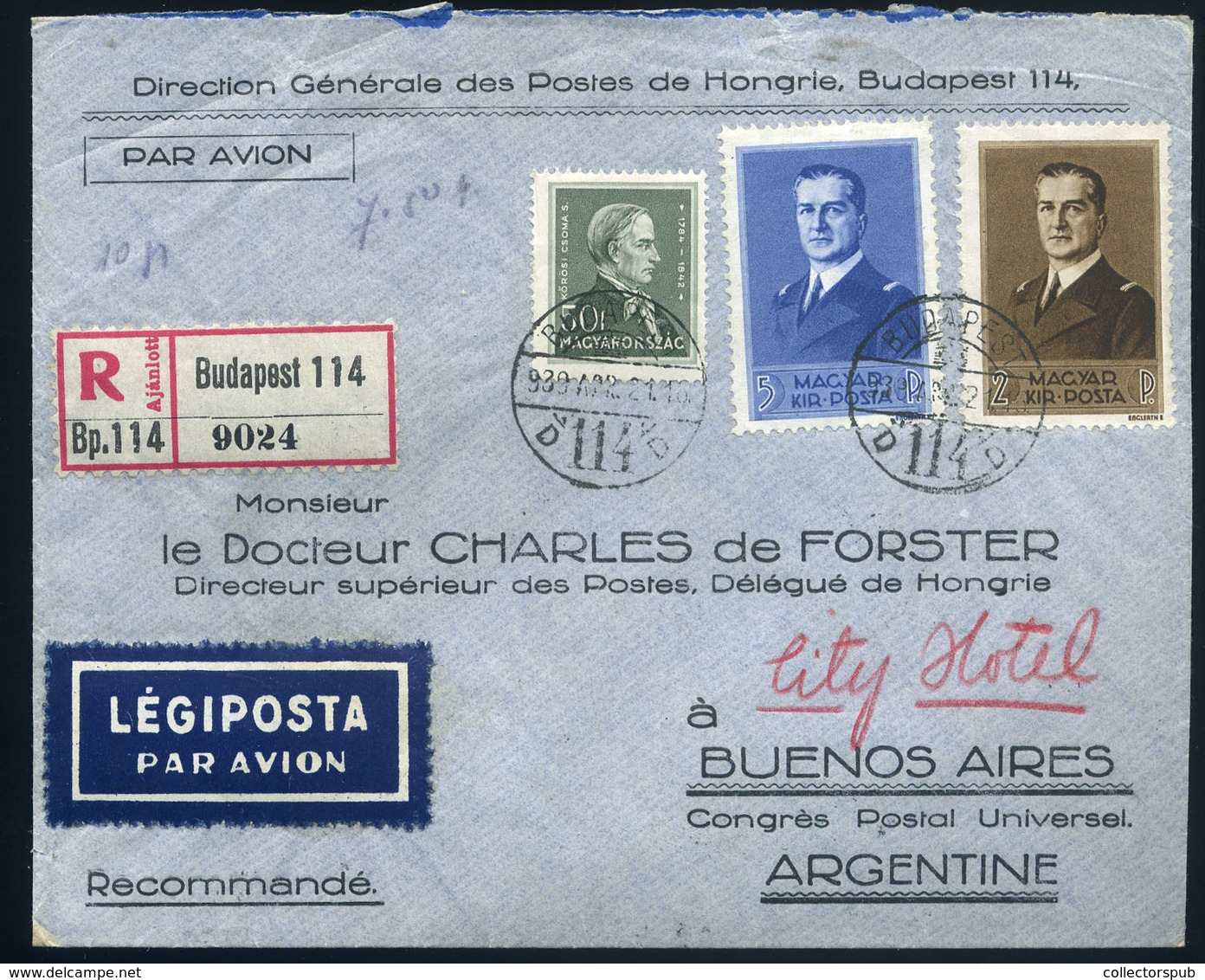 BUDAPEST 1939. Szép Légi Levél 7P50f Argentínába Küldve - Covers & Documents