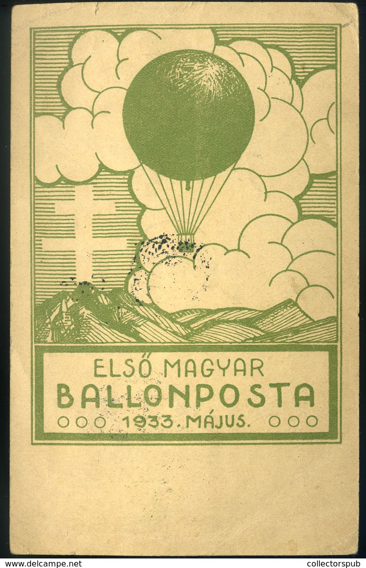 1933. Dekoratív Alkalmi Légi Levlap, Zeppelin Bélyeggel, Levélzáróval - Brieven En Documenten