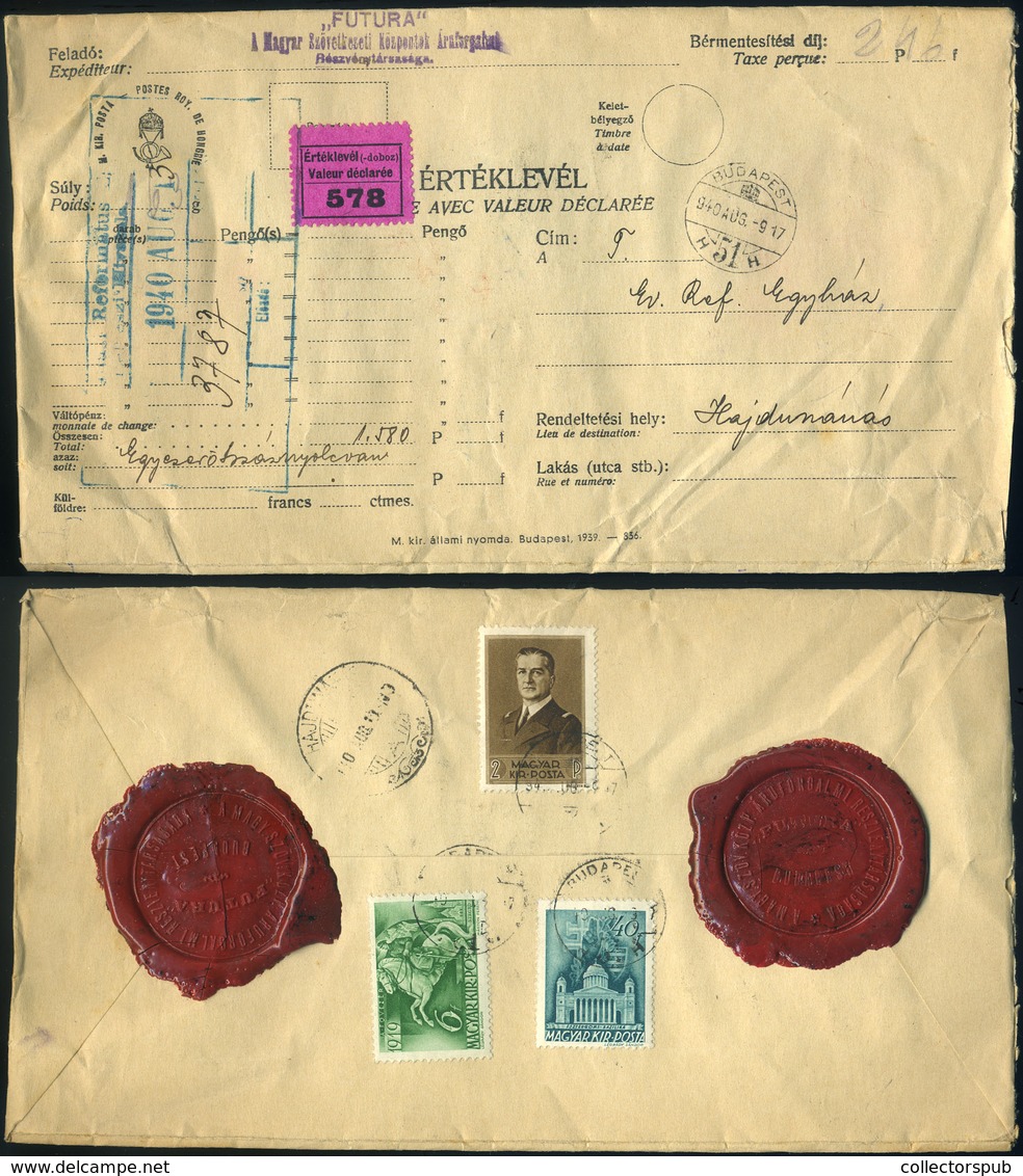 BUDAPEST 1940. Szép értéklevél Hajdúnánásra Küldve - Lettres & Documents