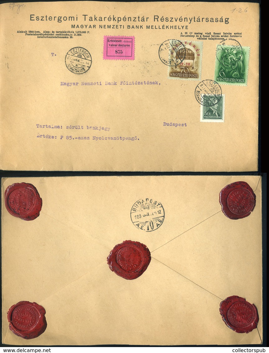 ESZTERGOM 1939. Szép értéklevél Budapestre Küldve - Briefe U. Dokumente