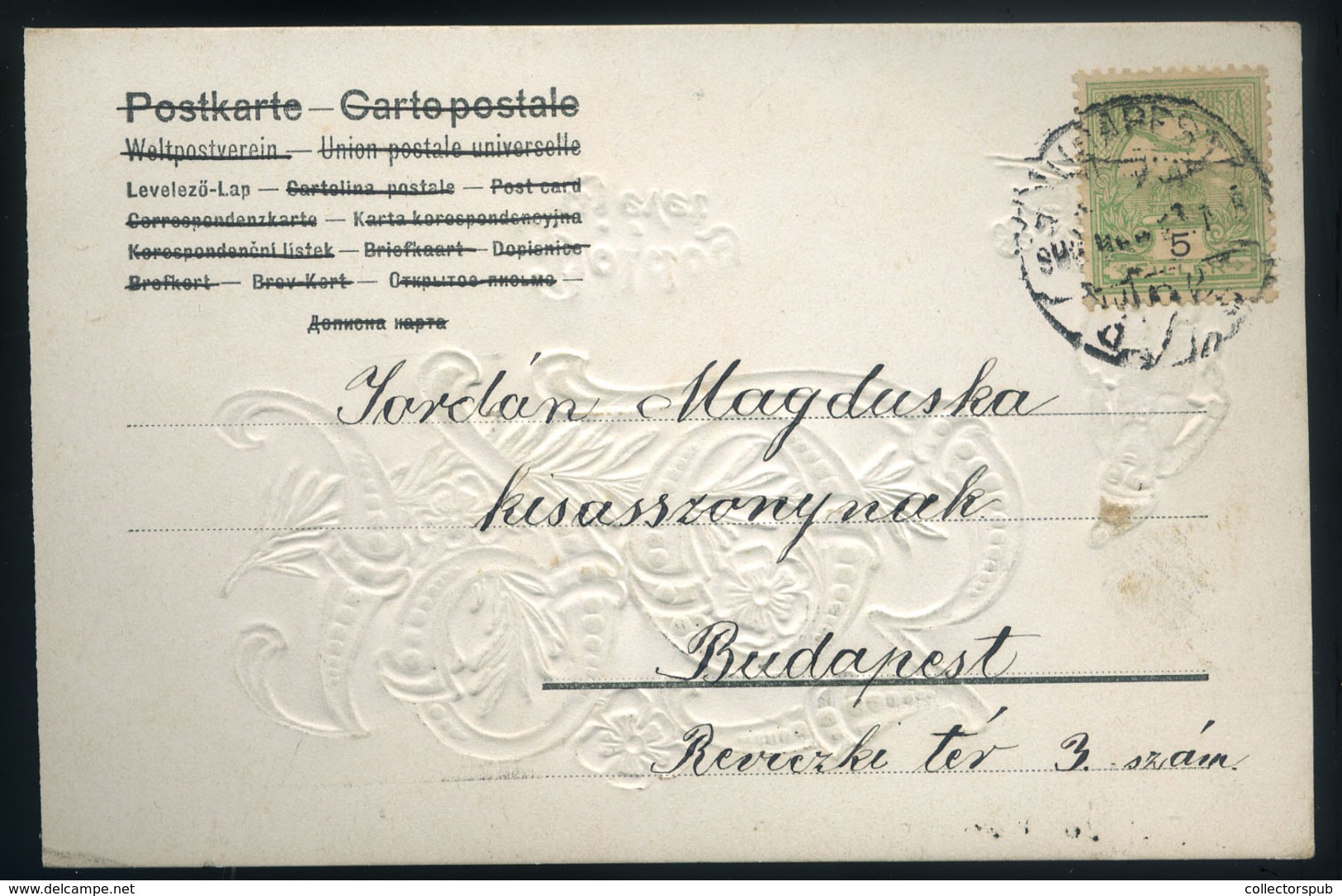 1903. Évszámos, Dombornyomású üdvözlő Képeslap  /  Embossed Greeting Vintage Pic. P.card - Gebraucht