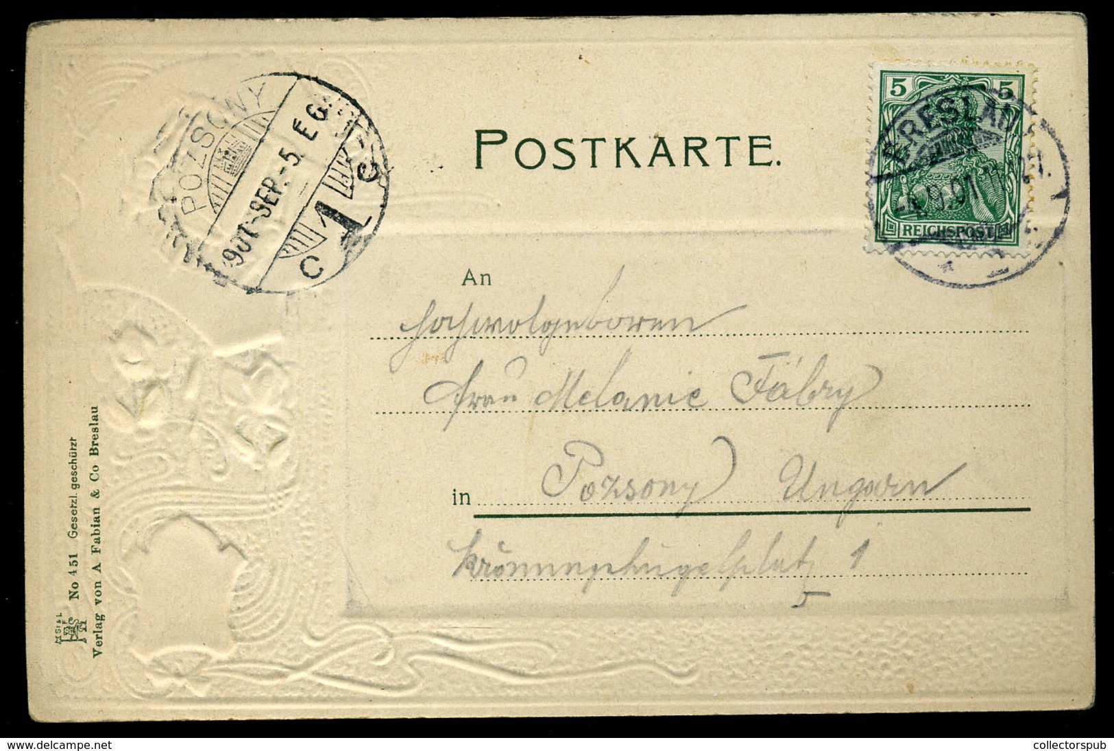 LENGYELORSZÁG Breslau   Litho Képeslap 1901.  /  POLAND Breslau Litho Vintage Pic. P.card 1901 - Polen