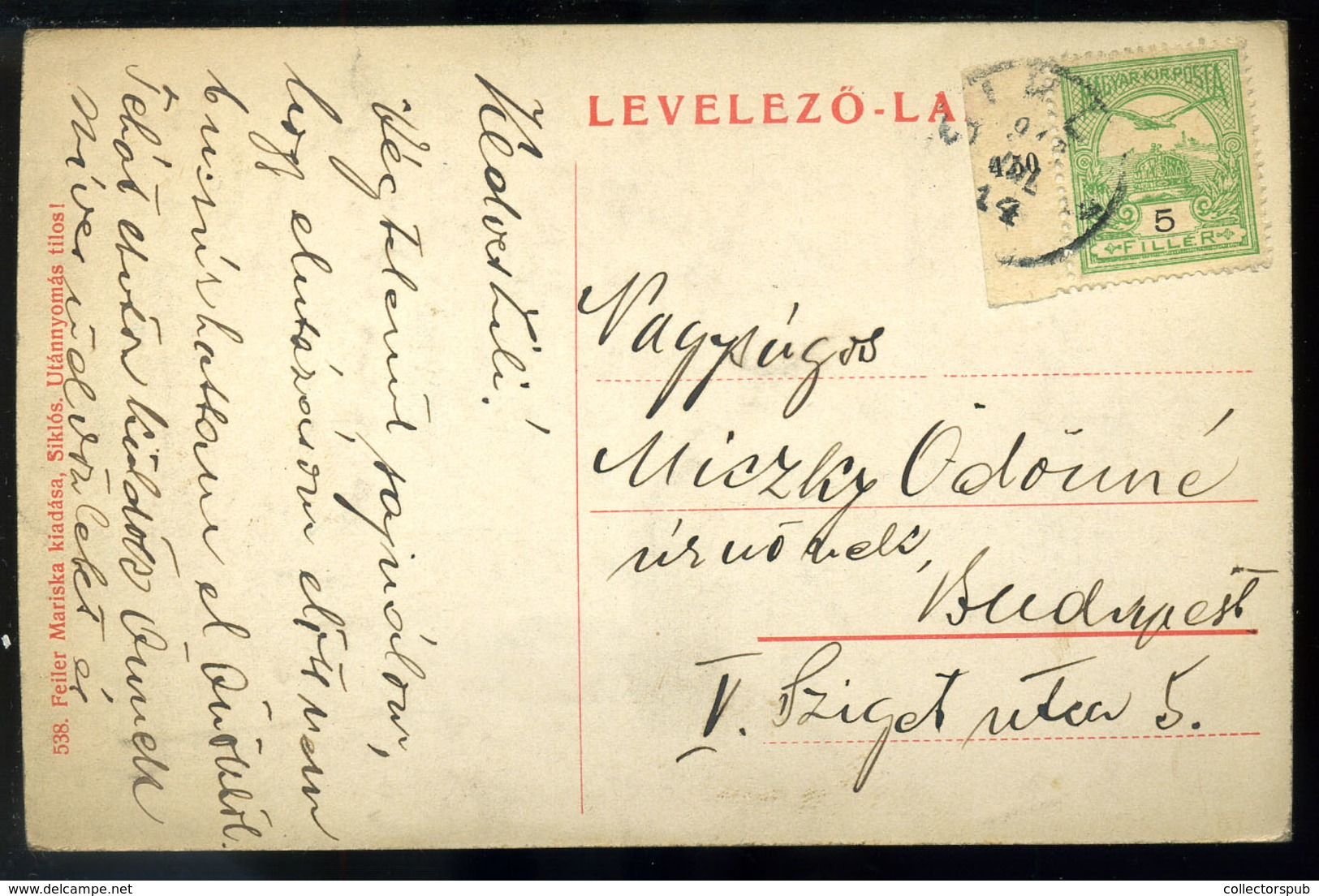 SIKLÓS 1913. Régi Képeslap - Ungarn