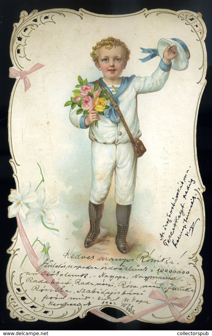 Litho, Csipkés üdvözlő Képeslap 1902.  /  Greeting Vintage Pic. P.card Litho - Hongrie